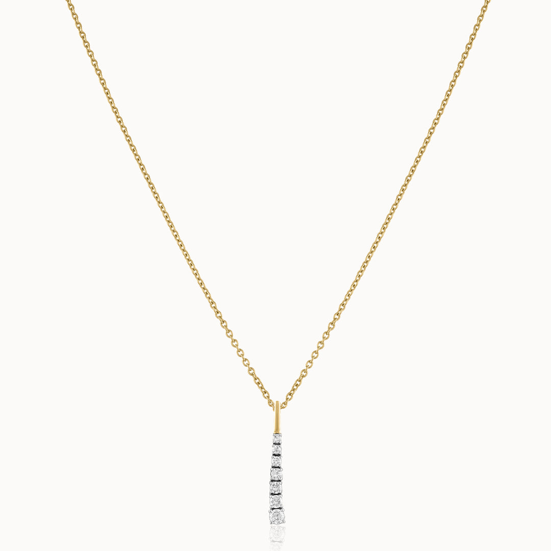 Journey Bar Diamond Necklace, 14K Gold Vermeil, 1/3 ct Lab Grown Diamond-3