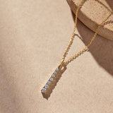 Journey Bar Diamond Necklace, 14K Gold Vermeil, 1/3 ct Lab Grown Diamond-6