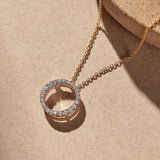 Circle Halo Diamond Necklace