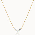 Chevron Diamond Necklace, 14K Gold Vermeil, 1/3 ct Lab Grown Diamond-3