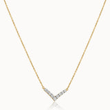 Chevron Diamond Necklace, 14K Gold Vermeil, 1/3 ct Lab Grown Diamond-3