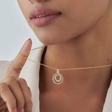 Harmony Diamond Halo Necklace, 14K Gold Vermeil, 1/5 ct Lab Grown Diamond-4