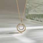Harmony Diamond Halo Necklace, 14K Gold Vermeil, 1/5 ct Lab Grown Diamond-1
