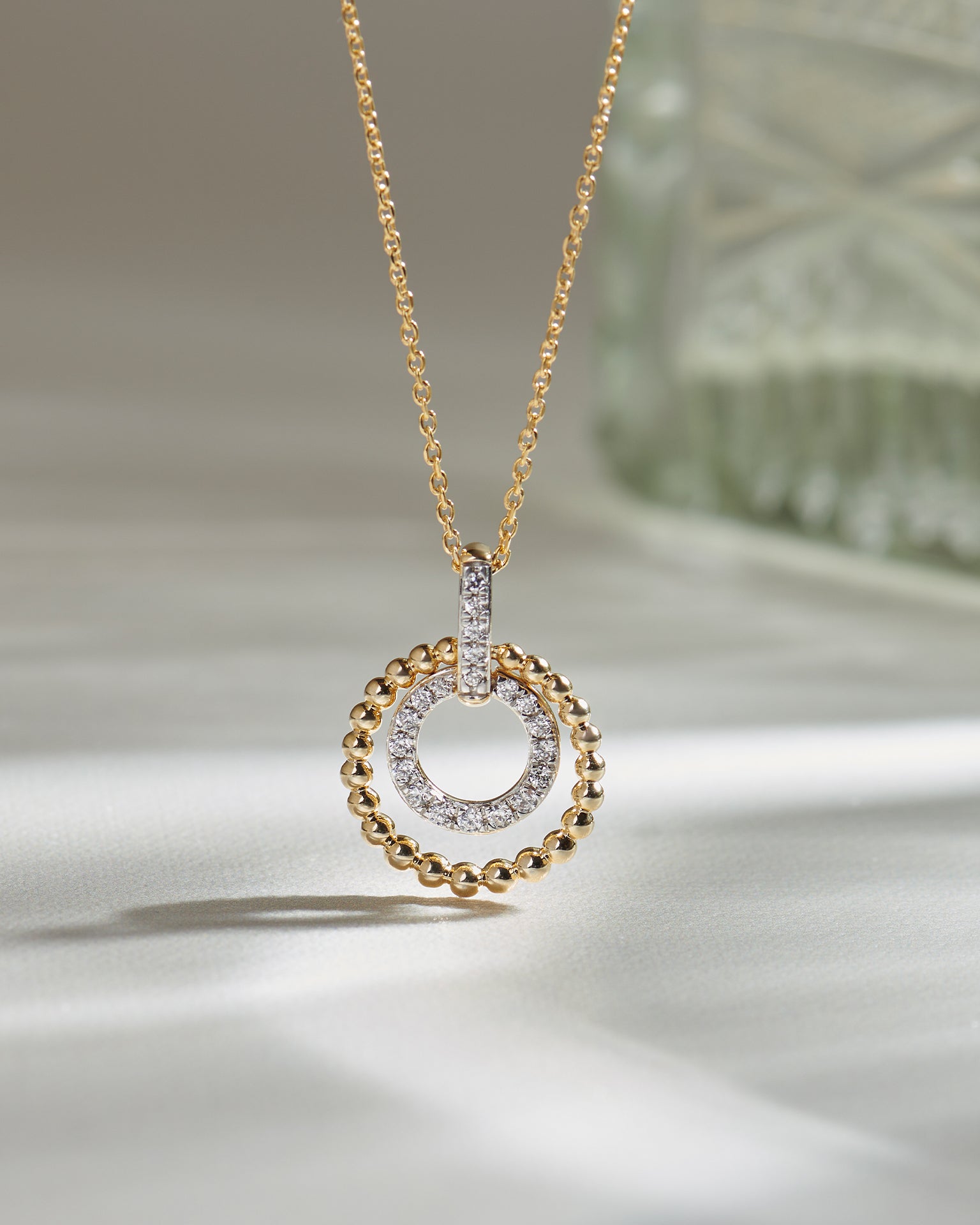 Harmony Diamond Halo Necklace, 14K Gold Vermeil, 1/5 ct Lab Grown Diamond-6