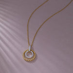 Harmony Diamond Halo Necklace, 14K Gold Vermeil, 1/5 ct Lab Grown Diamond-5