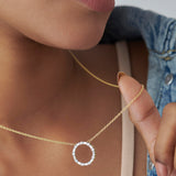 Refined Diamond Halo Necklace