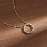 Refined Diamond Halo Necklace