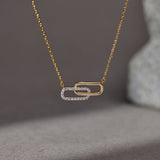 Paperclip Bar Diamond Necklace