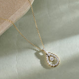 Diamond Halo Drop Pendant