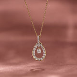 Diamond Halo Drop Pendant