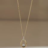 Golden Drop Diamond Pendant