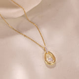 Golden Drop Diamond Pendant