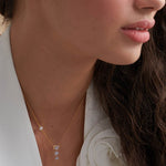 Teardrop Diamond Lariat Necklace, 14K Gold Vermeil, 1/3 ct Lab Grown Diamond-5