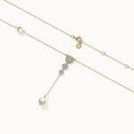 Teardrop Diamond Lariat Necklace, 14K Gold Vermeil, 1/3 ct Lab Grown Diamond-7