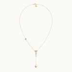 Teardrop Diamond Lariat Necklace, 14K Gold Vermeil, 1/3 ct Lab Grown Diamond-8