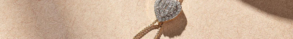 Adjustable Heart Diamond Lariat Necklace