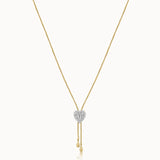 Adjustable Heart Diamond Lariat Necklace