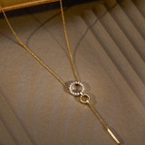 Sparkling Loop Diamond Lariat Necklace