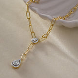 Dew Drop Diamond Lariat Necklace