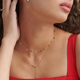 Charm Station Necklace, 14K Gold Vermeil, 3/8 ct Lab Grown Diamond-2