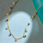 Charm Station Necklace, 14K Gold Vermeil, 3/8 ct Lab Grown Diamond-6