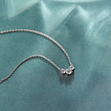 Three Stone Diamond Bar Necklace, Sterling Silver, 1/3 ct Lab Grown Diamond-6