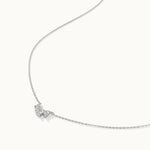 Three Stone Diamond Bar Necklace, Sterling Silver, 1/3 ct Lab Grown Diamond-7