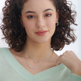 Classic Curved Diamond Bar Necklace