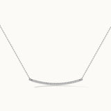 Classic Curved Diamond Bar Necklace
