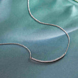 Classic Curved Diamond Bar Necklace