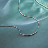 Classic Curved Diamond Bar Necklace