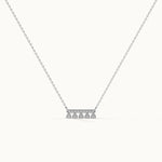 Grain Bar Diamond Necklace, Sterling Silver, 1/5 ct Lab Grown Diamond-3