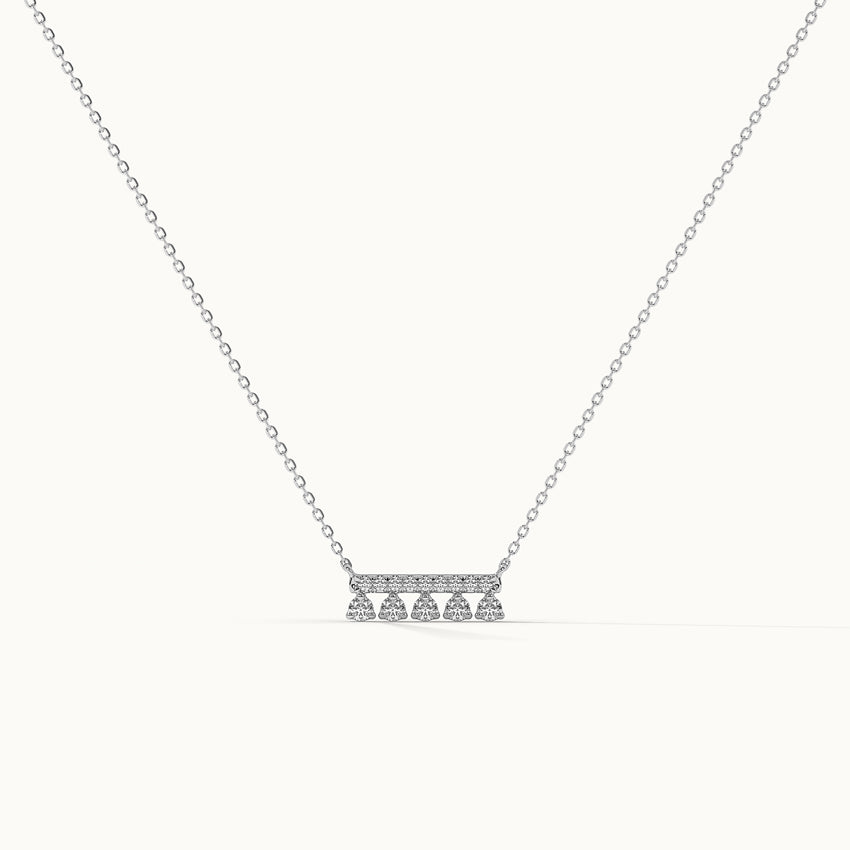 Grain Bar Diamond Necklace, Sterling Silver, 1/5 ct Lab Grown Diamond-3