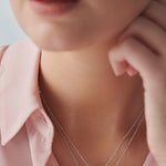 Grain Bar Diamond Necklace, Sterling Silver, 1/5 ct Lab Grown Diamond-2