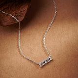 Grain Bar Diamond Necklace, Sterling Silver, 1/5 ct Lab Grown Diamond-5