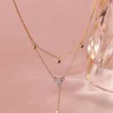 Layered Diamond Necklace, 14K Gold Vermeil, 1/6 ct Lab Grown Diamond-6
