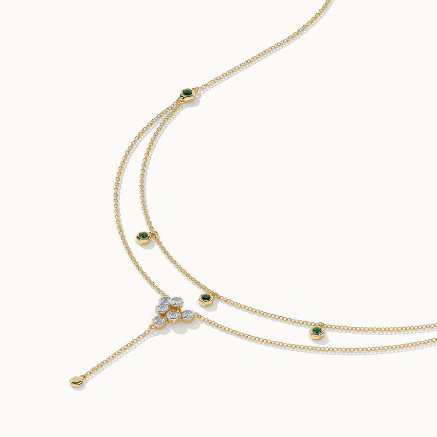 Layered Diamond Necklace, 14K Gold Vermeil, 1/6 ct Lab Grown Diamond-7