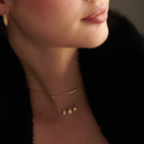 Three Stone Solitaire Necklace, 14K Gold Vermeil, 1 ct Lab Grown Diamond-6
