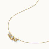 Three Stone Solitaire Necklace, 14K Gold Vermeil, 1 ct Lab Grown Diamond-7