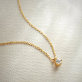Round Solitaire Necklace, 14K Gold Vermeil, 1/4 ct Lab Grown Diamond-5