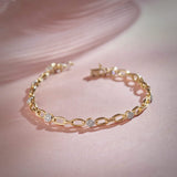 Round Cluster Diamond Link Bracelet
