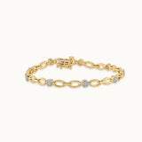 Round Cluster Diamond Link Bracelet