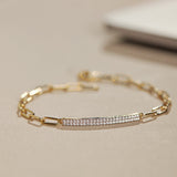 Bar Diamond Paperclip Bracelet