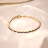 Created Blue Sapphire Tennis Bracelet
