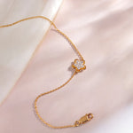 Petite Flower Bracelet, 14K Gold Vermeil, 1/4 ct Lab Grown Diamond-6