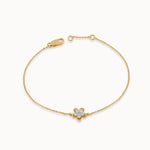 Petite Flower Bracelet, 14K Solid Gold, 1/4 ct Lab Grown Diamond-3
