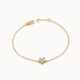 Petite Flower Bracelet, 14K Solid Gold, 1/4 ct Lab Grown Diamond-3