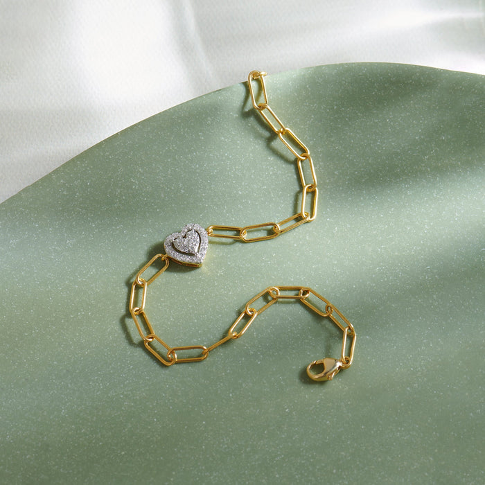 Paperclip Elegant Heart Bracelet