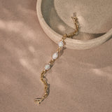 Opal Paperclip Link Bracelet