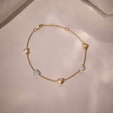 Station Diamond Heart Bracelet